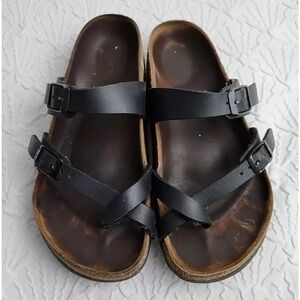 Birkenstock Mayari Women's Black Leather Sandal Strappy Comfort Summer Size 36